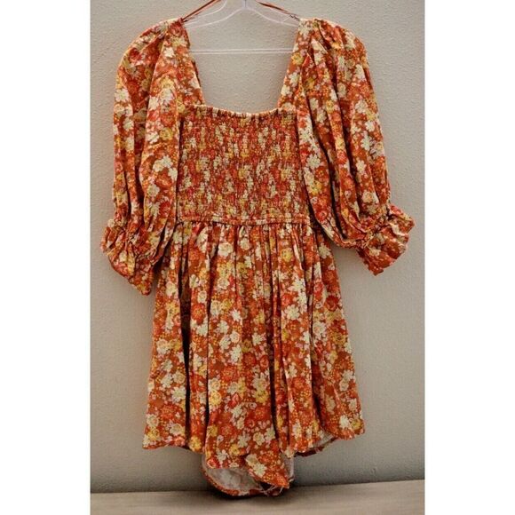 Free People OB1434212 Women's Sz XS Floral Show Me Love Square Neck Romper $148 - Picture 2 of 11